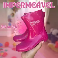 Bota Barbie Infantil 19 ao 34 Bota Galocha Feminina Bota Impermeavel ante derrapante