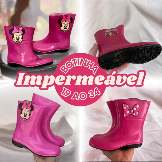 Botinha Bota Galocha Feminina Bota Infantil Menina Impermeável Delicada 19 ao 34 confortável