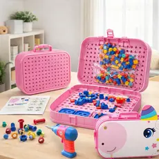 🦄 Kit Maleta Educativa Montagem Unicórnio Briquedo Pedagógico Brinquedo Montar Didático Oferta Flash