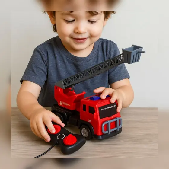 Caminhão de Bombeiro com Controle Remoto - Brinquedo Vermelho > Crianças