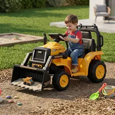 🚜Trator Elétrico De Brinquedo Menino E Menina 6V Bivolt c\ Caçamba, Pá Carregadeira Super Resistente