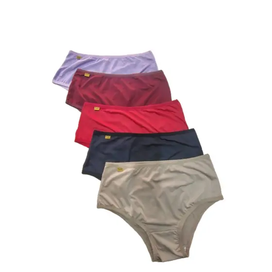 Kit 5 Calcinha Conforto  Plus Size Senhora Pós Parto Gestante Calçola Do M ao 54