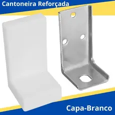 Kit 10 Cantoneira Com Capa Reforçada aéreo Metálica aço para armários e gabinetes suporte peso 45KG