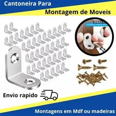 kit 100 Cantoneira mais 200 parafuso 40x16 montagem