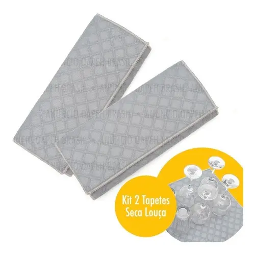 Kit 2 Tapetes P/ Secar Louça E Copos Alto Poder De Absorção