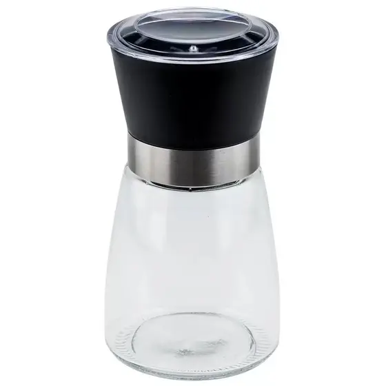 Moedor Manual Simples Vidro Cerâmica Sal Pimenta Preto