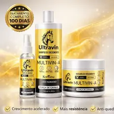 Kit Crescimento Capilar Koreana - Shampoo 500ml - Mascara 500ml - Tonico Capilar 200ml - com Vitamina A - Biotina