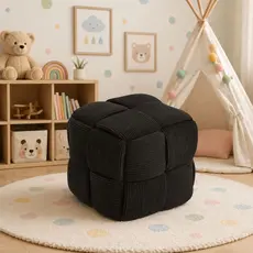 Puff Decorativo Infantil Quadrado Mini Lounge Assento Apoio para os Pés Para Sala Quarto