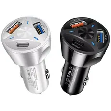 Carregador Veicular Turbo 55W 2 Portas USB 3.0 Tipo C 20w Carro Carregamento Rápido Sortido