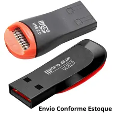 Adaptador Mini Leitor Cartão De Memória Micro Sd Usb 2.0 Usb Alta Velocidade M2 Compatível Até 128gb