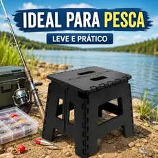 Banco Plástico Dobrável Multiuso Banquinho Portátil Reforçado Banqueta 100kg Antiderrapante Compacto Camping Casa Fácil
