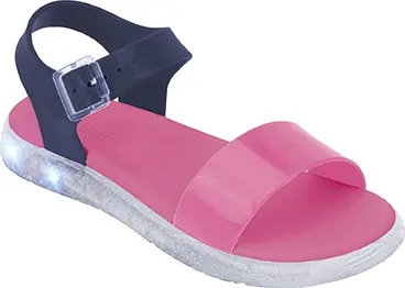 Sandália Infantil Feminina Manu Light Led - Pink/Marinho