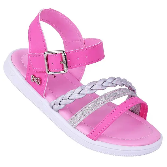Sandália Infantil Feminino WorldColors Belinha - Azaleia/Prata