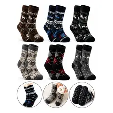 Kit 3 Meias Térmicas Inverno Forrada Lã Antiderrapante Frio