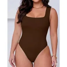 Body Collant Regata Suplex Decote Quadrado Com Forro