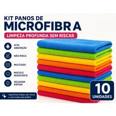 Kit Com 10un Pano Flanela Microfibra - 30cm X 30cm - Multiuso - Sortida