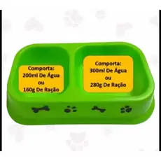 Comedouro duplo portátil para pets- Pote para ração e água para pets ou kit