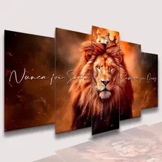 Quadro Decorativo Sala Mosaico Leão Cristão Frases Paisagens Papel de Parede Quarto Decoração
