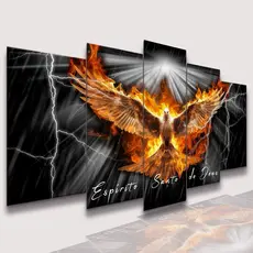 Conjunto Quadros DecorativosAlta Resolução Mosaico Leão Paisagem Frases Flores Cristão Sala Quarto
