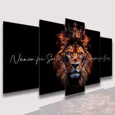 Conjunto Quadros DecorativosAlta Resolução Mosaico Leão Paisagem Frases Flores Cristão Sala Quarto