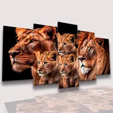 Conjunto Quadros Decorativos Mosaico Leão Filhote Quadro Decorativo Sala Quarto Alta Resolução