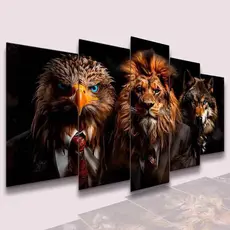 Conjunto Quadros DecorativosAlta Resolução Mosaico Leão Paisagem Frases Flores Cristão Sala Quarto
