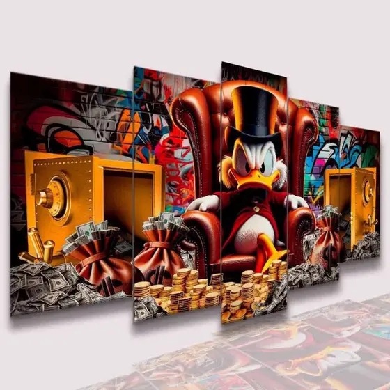 Conjunto Quadro Decorativo Mosaico Tio Patinhas Alta Resolução Conjunto Kit Parede Sala Quarto