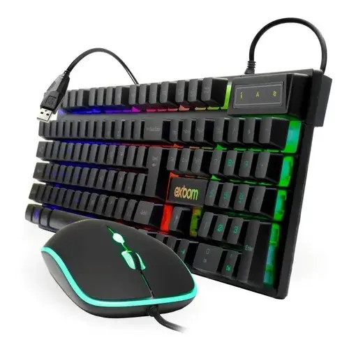 Kit Gamer Mouse + Teclado Gamers Com Led - Exbom