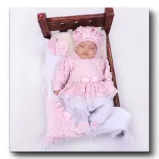 Saída maternidade soft Naná rosa booble soft  04 peças recém nascido