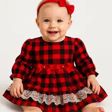Vestido Xadrez Manga Longa Bebê Feminino – 100% Algodão, Tamanhos P ao G/ VESTIDO FESTA JUNINA/ENVIO IMEDIATO