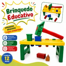 Bancadinha Infantil Educativa Brinquedo de Coordenação Motora