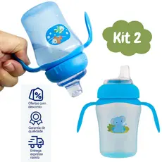 Kit 2 Copos Mundo Macio Anti-Vazamento 240ml Para Bebê