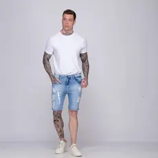 Bermuda Masculina Destroyed Shorts Masculino Com Elastano