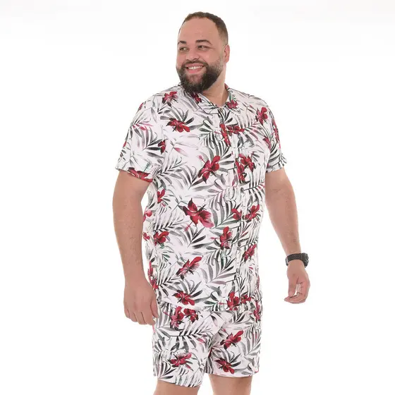Conjunto Masculino Plus Size Shorts e Camisa Tamanho extra