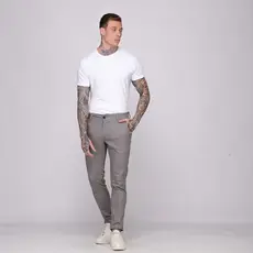 Calça Sarja Masculina Slim Com Elastano Premium Cinza Claro