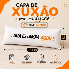 Capa para travesseiro de corpo personalizado - Com nome -  Foto - Desenho