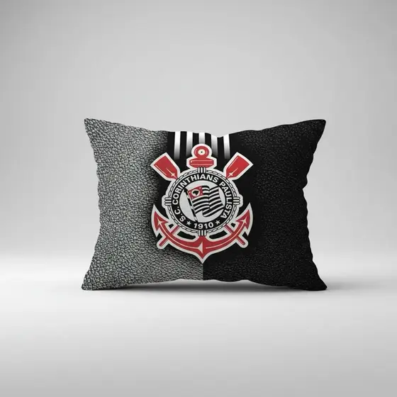 Fronha Travesseiro Corinthians Time Futebol 50cm x 70cm