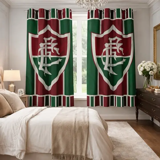 Cortina Personalizada De Time Futebol Brasileiro Estampa Fluminense