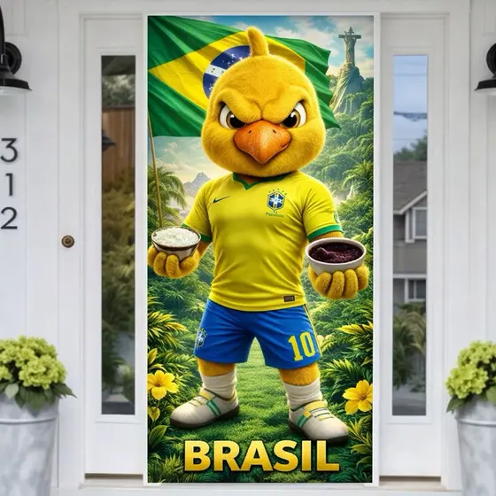 Capa Para Porta Decoração NATAL 2026 Painel Em Tecido Com Elástico FELIZ NATAL