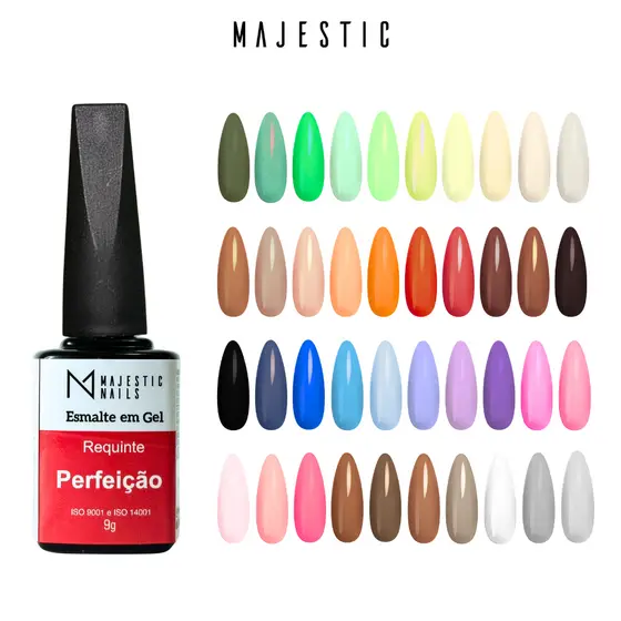 Esmalte em gel MAJESTOSA (95 cores) 9g Alongamentos Majestic Nails