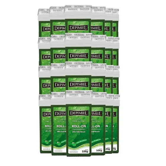 Kit 24 Cera Depilatória Depimiel Roll-on Alta Aderência 100g