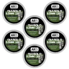 6un - CHUMBINHO AR15 DIABOLO 5,5MM 100UN 10,80GR