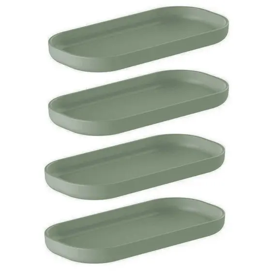 Porta Sabonete De Bancada OU Banheiro Bandeja Verde Salvia kit c/4 Unidades
