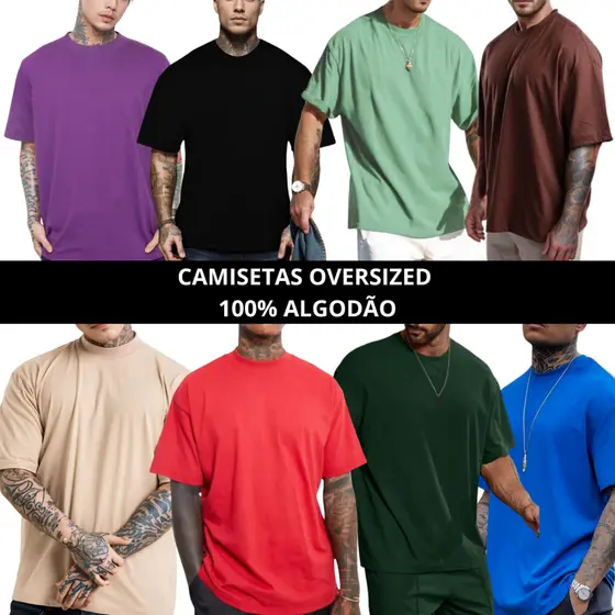 Camiseta Oversized Blusa Streetwear 100% Algodão Premium Camisa Unissex Confortável