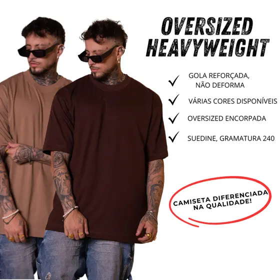Camiseta Oversized Prime Premium 240 Gramatura HeavyWeight Malhão Suedine