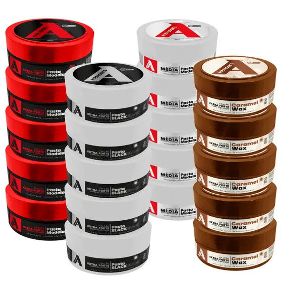 Pasta Modeladora Capilar Masculina Alfa Looks 80g Kit 20 Unidades Pomada Fixadora Profissional Efeito Seco