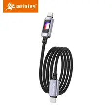 Cabo Carregador Tipo-C para Tipo-C 60W com Iluminação RGB 1M Original Peining Carregamento Rápido
