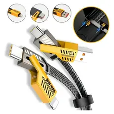 Cabo Carregador Turbo Tipo C USB 4 em 1 Turbo 65W 1 Metro Revestida de Nylon Original Peining