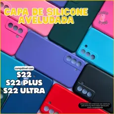 Case Capa Capinha Compatível com Samsung Galaxy S22 S22 Plus S22 Ultra Aveludada Protetora