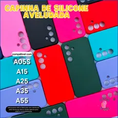 Capa Case Capinha Compatível Com Samsung Galaxy A05S A15 A25 A35 A55 Silicone Aveludada Protetora